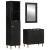 Set mobilier de baie, 3 piese, negru, lemn compozit GartenMobel Dekor
