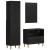 Set mobilier de baie, 3 piese, negru, lemn compozit GartenMobel Dekor
