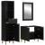Set mobilier de baie, 3 piese, negru, lemn compozit GartenMobel Dekor