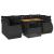 Set canapele de grădină cu perne, 7 piese, negru, poliratan GartenMobel Dekor