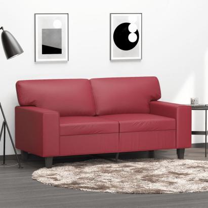 Canapea cu 2 locuri, roșu vin, 120 cm, material textil GartenMobel Dekor