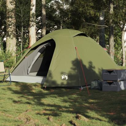Cort camping cupolă 4 persoane verde măsliniu impermeabil GartenMobel Dekor