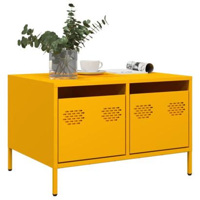 Dulap TV, galben muștar, 68x50x43,5 cm, oțel laminat la rece GartenMobel Dekor
