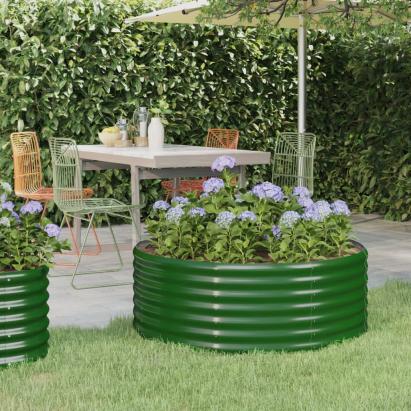 Strat înălțat grădină, 100x100x36 cm oțel vopsit electrostatic GartenMobel Dekor