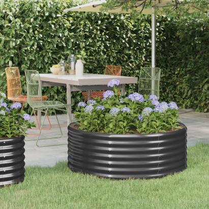 Jardinieră, antracit, 100x100x36 cm, oțel vopsit electrostatic GartenMobel Dekor