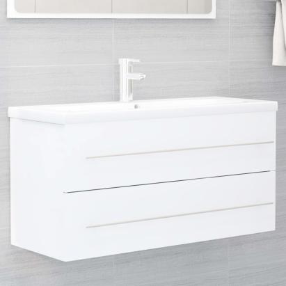 Dulap de chiuvetă, alb, 100x38,5x48 cm, lemn prelucrat GartenMobel Dekor