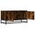 Dulap TV stejar fumuriu, 80x34,5x40 cm, lemn prelucrat și metal GartenMobel Dekor