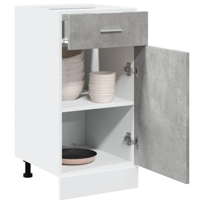 Dulap inferior cu sertar, gri beton, 40 x 46 x 81,5 cm, PAL GartenMobel Dekor