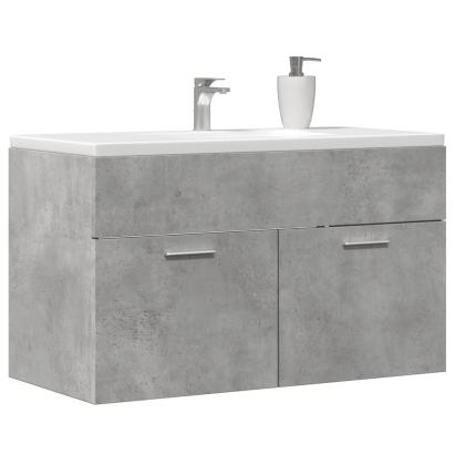 Dulap de chiuvetă baie gri beton, 90x38,5x46 cm, lemn prelucrat GartenMobel Dekor