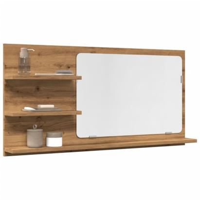 Dulap baie cu oglindă stejar artizanal 90x11x45 cm, lemn GartenMobel Dekor
