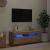 Dulap TV lumini LED stejar artizanal 100x35x40cm lemn prelucrat GartenMobel Dekor