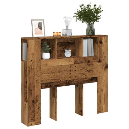 Tăblie pat cu dulap, lemn vechi 120x19x104,5 cm lemn prelucrat GartenMobel Dekor