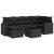 Set canapele de grădină cu perne, 7 piese, negru, poliratan GartenMobel Dekor