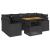 Set canapele de grădină cu perne, 7 piese, negru, poliratan GartenMobel Dekor