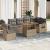 Set canapele de grădină, 7 piese, cu perne, bej, poliratan GartenMobel Dekor