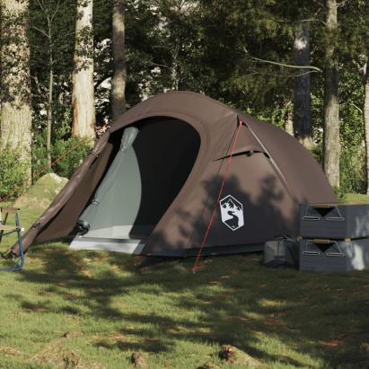 Cort de camping tunel pentru 2 persoane, maro, impermeabil GartenMobel Dekor