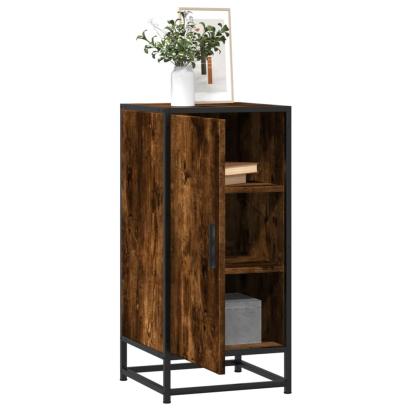 Dulap, stejar fumuriu, 35,5x35x76 cm, lemn prelucrat și metal GartenMobel Dekor