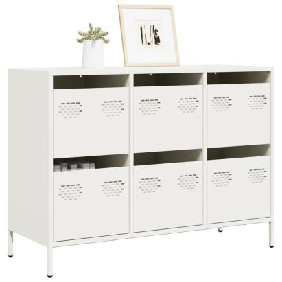Dulap, alb, 101,5x39x73,5 cm, oțel laminat la rece GartenMobel Dekor