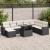 Set mobilier de grădină cu perne, 9 piese, negru, poliratan GartenMobel Dekor