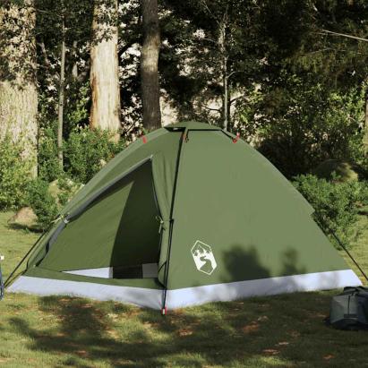 Cort camping cupolă 2 persoane verde măsliniu impermeabil GartenMobel Dekor