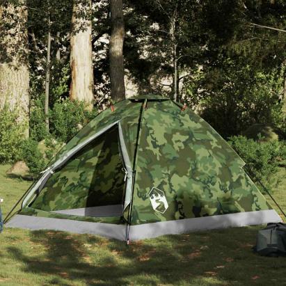 Cort de camping cupolă pentru 2 persoane, camuflaj, impermeabil GartenMobel Dekor