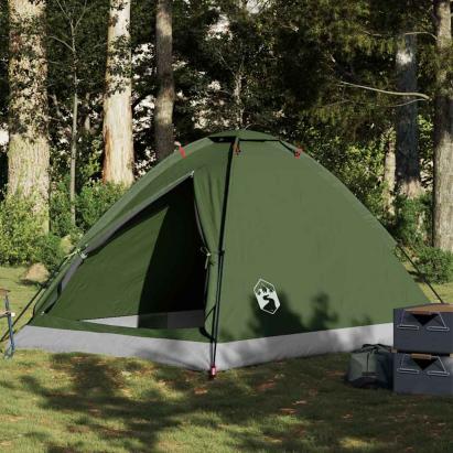 Cort camping cupolă 4 persoane verde măsliniu impermeabil GartenMobel Dekor