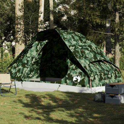 Cort de familie cupolă pentru 6 persoane, camuflaj, impermeabil GartenMobel Dekor