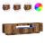 Dulap TV cu lumini LED lemn vechi 160x35x40 cm lemn prelucrat GartenMobel Dekor