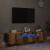 Dulap TV cu lumini LED lemn vechi 160x35x40 cm lemn prelucrat GartenMobel Dekor