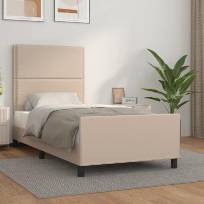 Cadru de pat cu tăblie, cappuccino, 90x190 cm, piele ecologică GartenMobel Dekor