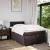 Pat box spring cu saltea, maro închis, 120x190 cm, textil GartenMobel Dekor