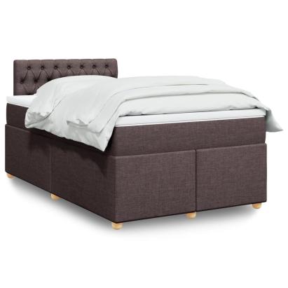 Pat box spring cu saltea, maro închis, 120x190 cm, textil GartenMobel Dekor