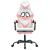 Scaun de gaming pivotant cu suport picioare alb&roz piele eco GartenMobel Dekor