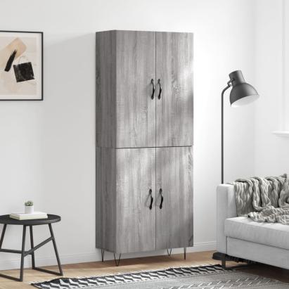 Dulap înalt, gri sonoma, 69,5x34x180 cm, lemn compozit GartenMobel Dekor