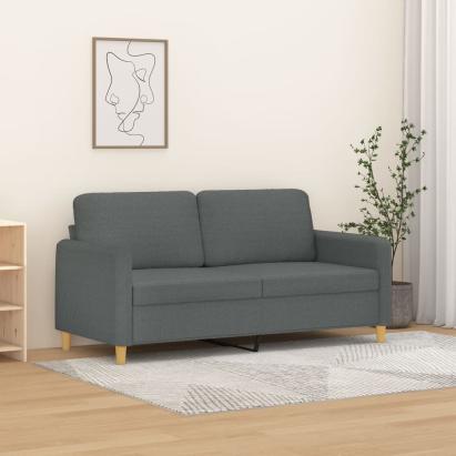 Canapea cu 2 locuri, gri închis, 140 cm, material textil GartenMobel Dekor