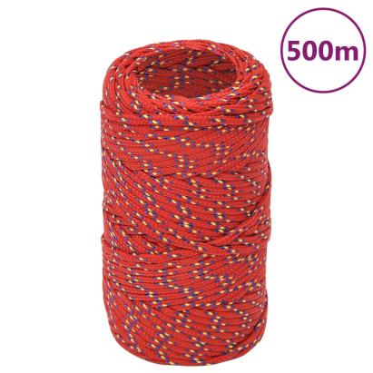 Frânghie de barcă, roșu, 2 mm, 500 m, polipropilenă GartenMobel Dekor