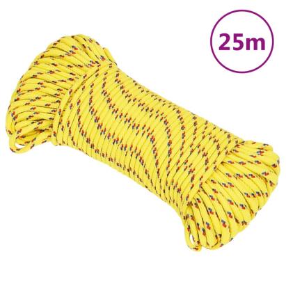 Frânghie de barcă, galben, 4 mm, 25 m, polipropilenă GartenMobel Dekor