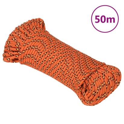 Frânghie de barcă, portocaliu, 3 mm, 50 m, polipropilenă GartenMobel Dekor