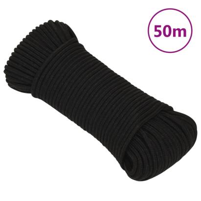 Frânghie de lucru, negru, 4 mm, 50 m, poliester GartenMobel Dekor