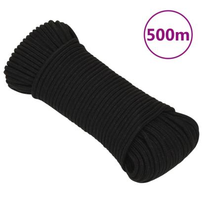 Frânghie de lucru, negru, 5 mm, 500 m, poliester GartenMobel Dekor