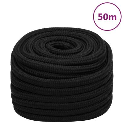 Frânghie de lucru, negru, 25 mm, 50 m, poliester GartenMobel Dekor