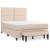 Pat box spring cu saltea, cappuccino, 140x200cm piele ecologică GartenMobel Dekor
