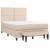 Pat box spring cu saltea, cappuccino, 140x200cm piele ecologică GartenMobel Dekor