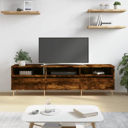 Comodă TV, stejar fumuriu, 150x30x44,5 cm, lemn prelucrat GartenMobel Dekor