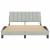 Cadru de pat cu lumini LED, gri deschis, 140x200 cm, catifea GartenMobel Dekor