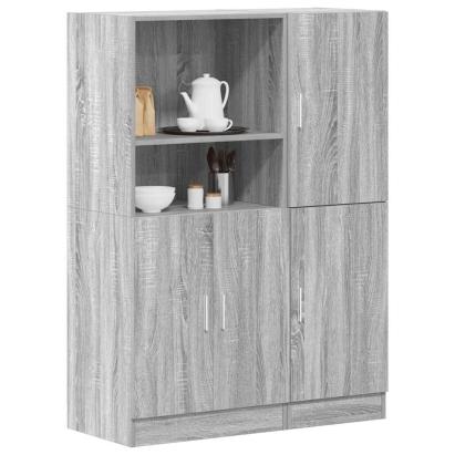 Set dulap de bucătărie din 2 piese, gri Sonoma, lemn derivat GartenMobel Dekor