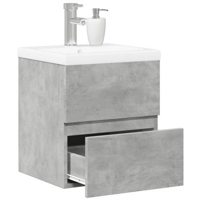 Set mobilier de baie, 2 piese, gri beton, lemn compozit GartenMobel Dekor