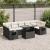 Set mobilier de grădină cu perne, 8 piese, negru, poliratan GartenMobel Dekor