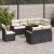 Set mobilier grădină perne 9 piese negru poliratan/lemn acacia GartenMobel Dekor