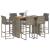 Set mobilier bar de grădină cu perne, 7 piese, gri, poliratan GartenMobel Dekor
